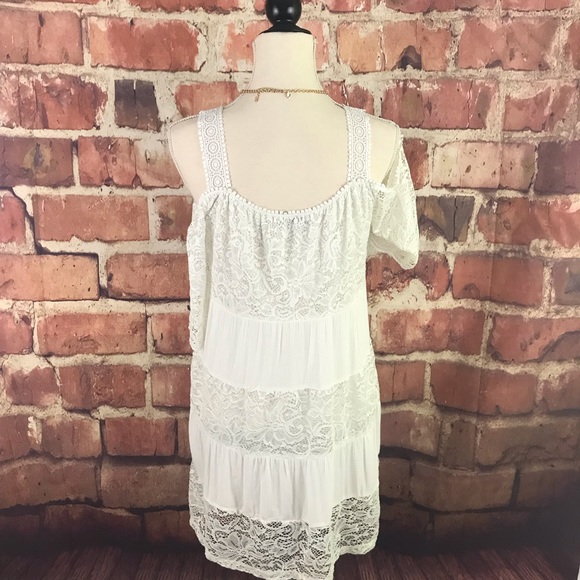 Topshop Lace Cold Shoulder Dress Size 6 - Picture 3 of 8